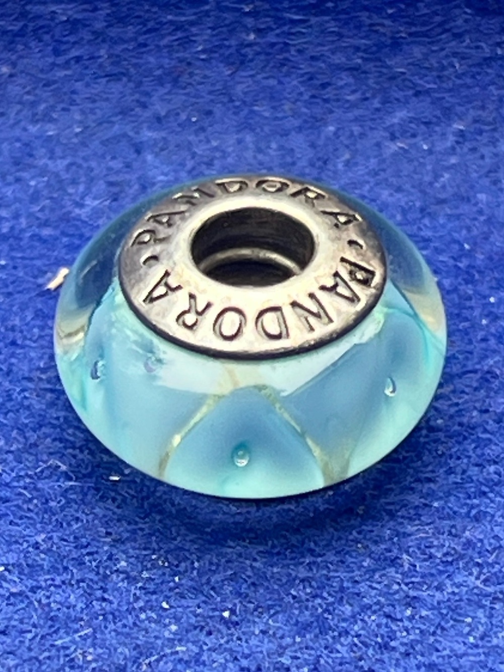 Pandora Aqua Blue Glass Murano Charm Bead